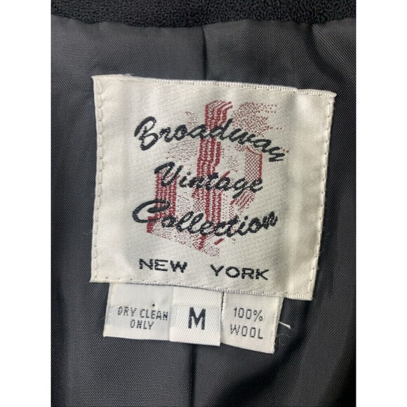 BOGO Broadway Vintage Collection Black Wool Blazer Three Button High Low Women M - Picture 9 of 12
